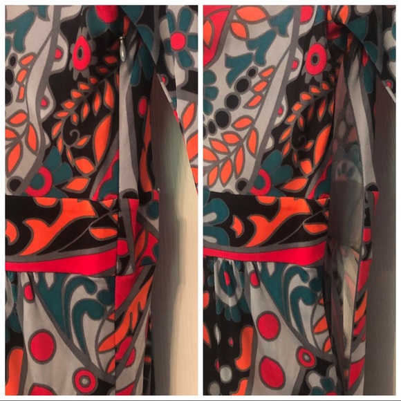LIKE NEW Tibi 3/4 Sleeve Silk Jersey Dress Multi L - Picture 5 of 6